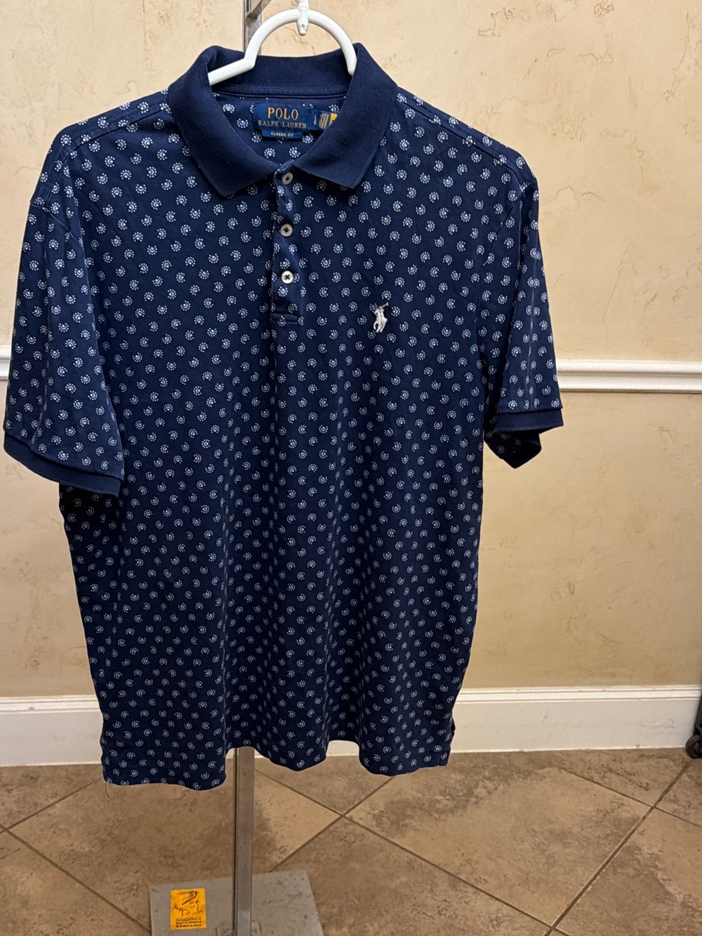 Polo by Ralph Lauren Men’s Navy Micro-Print Polo